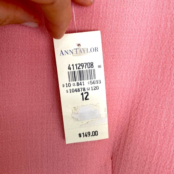 NWT Ann Taylor V-Neck Pink Sheath Dress- Sz 12 - Picture 5 of 10